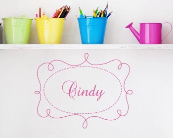 Customized Name with Frame Vinyl Decals Nursery Name